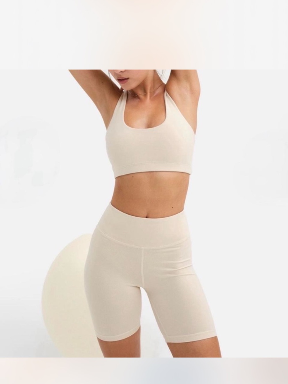 MATE the Label Bone/Cream Organic Stretch Biker Short